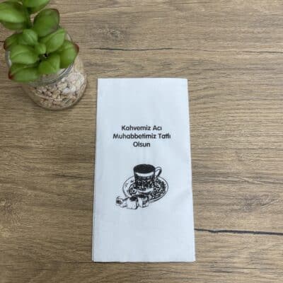 Motiv Servietten "Kahvemiz aci, muhabbetimiz tatli olsun"