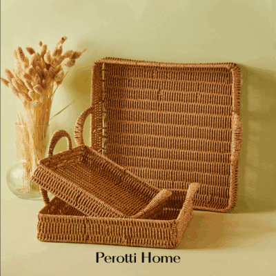 "Picnic" Rattan Serviertablett