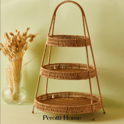 "Rattan" Etagere Rund