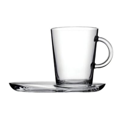 "Tribeca" Glastasse mit Unterteller - 4er Set
