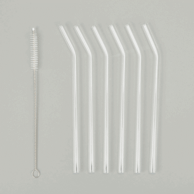 Glasstrohhalm mit Reinigungsbürste