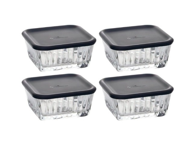 “Frezya” Glasschale mit Deckel – 4er Set