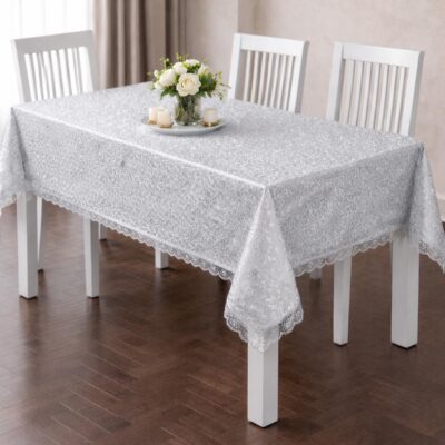 Elegante Tischdecke mit Spitzenbordüre