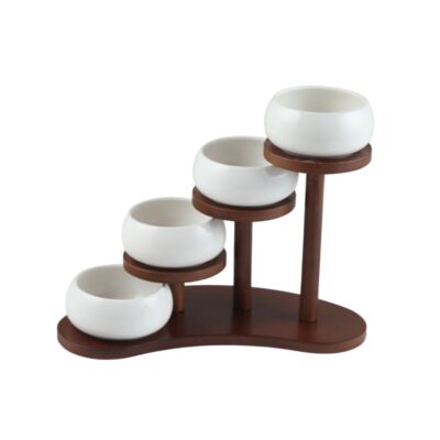 "Chubby Snack" Snackschalen mit Holzständer