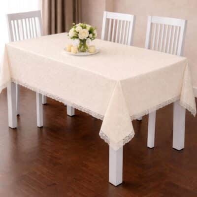 Elegante Tischdecke mit Spitzenbordüre