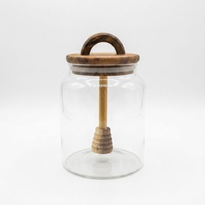 "Honey" Honigtopf aus Glas mit Holzlöffel