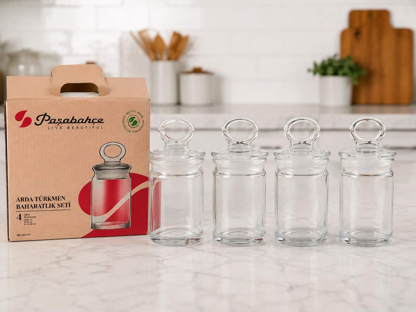 Gewürzgläser mit Deckel – 4er Set