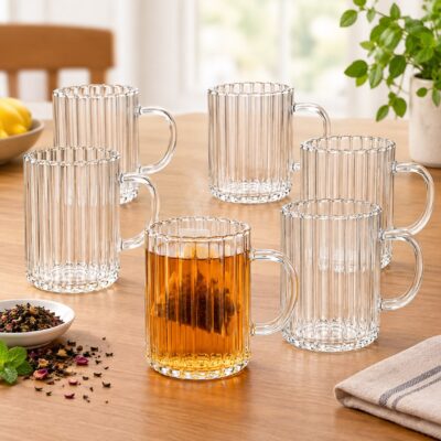 "Cup" Glastassen mit Henkel- 6er Set