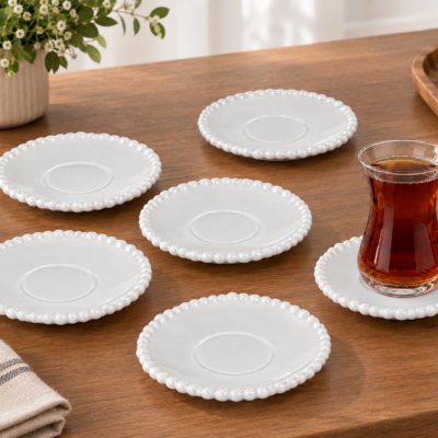 "Pearly" Teeglasunterteller - 6er Set