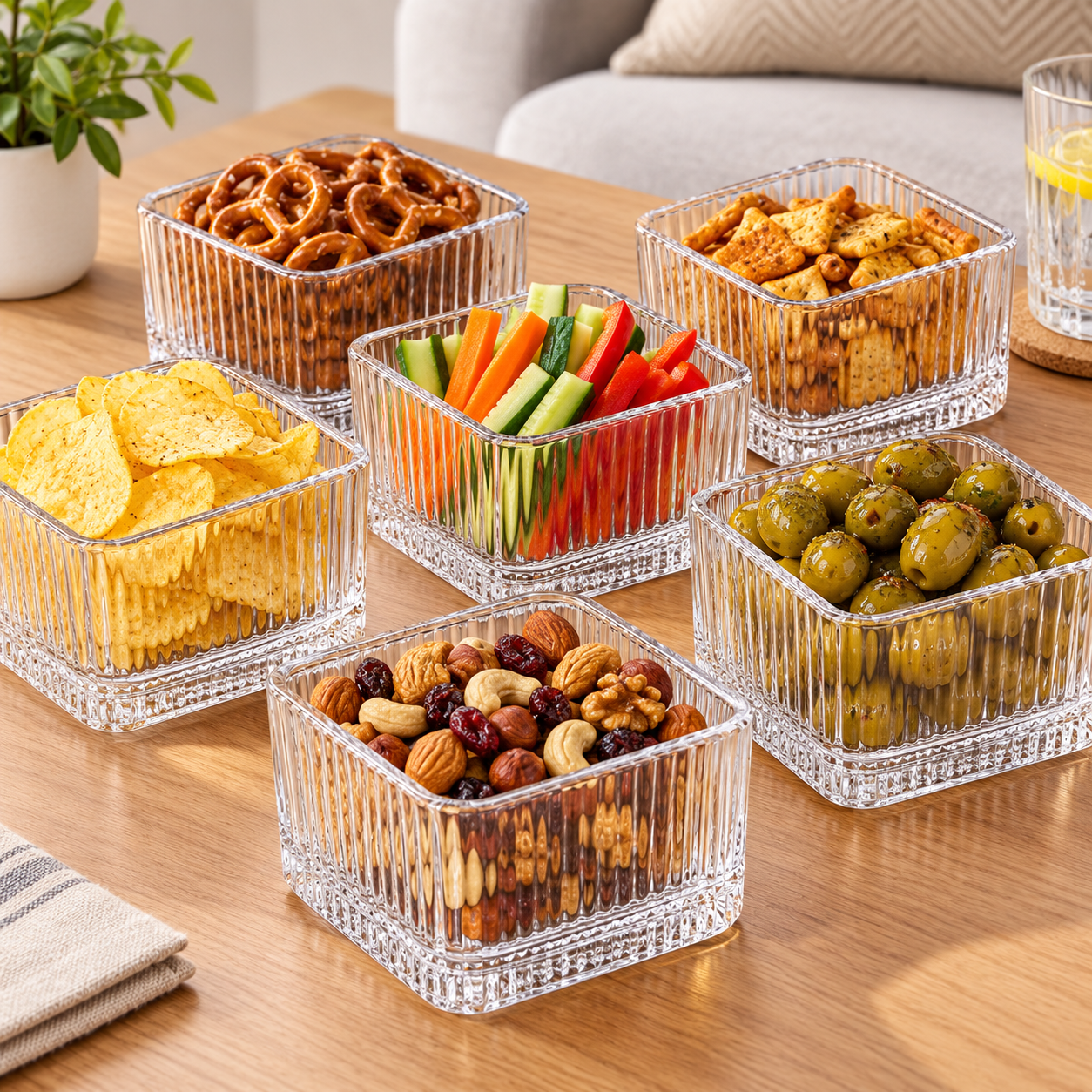 “Lines Kare” Glasschalen – 6er Set